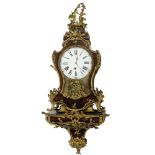 A large and very imposing Louis XV period cartel clock with tortoiseshell imitation, gilt bronze mou