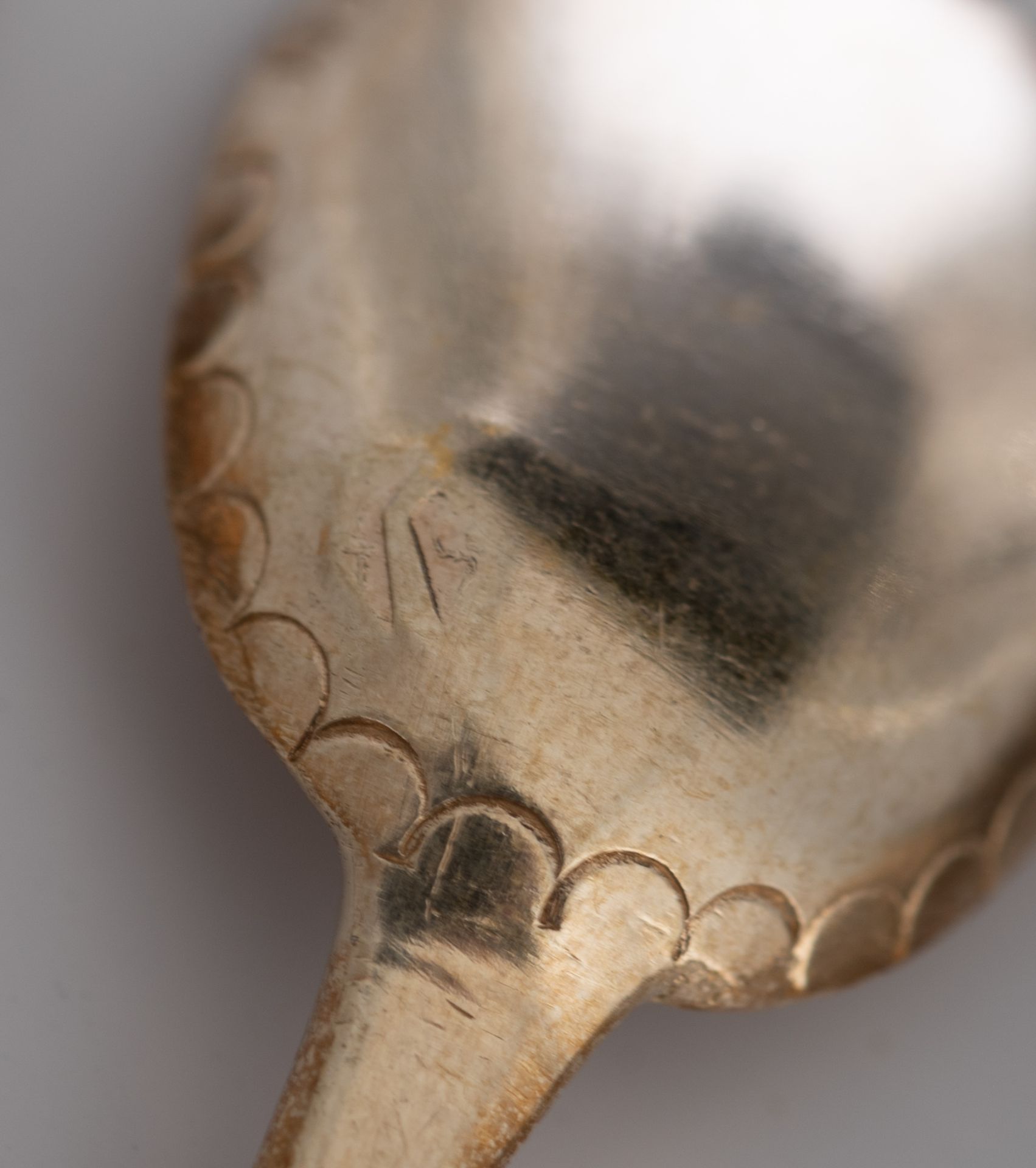 A set of eight Neoclassical silver salts with the blue glass liners and the matching spoons, French - Image 46 of 47