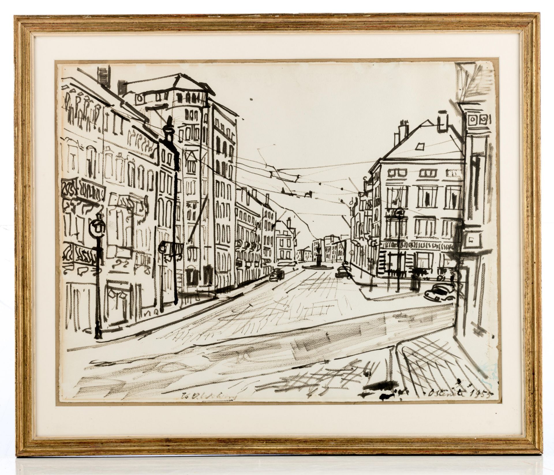 Wolvens V.H., 'Ostende', dated 1955, ink drawing on paper, 49,5 x 64 cm, Is possibly subject of the - Image 2 of 7