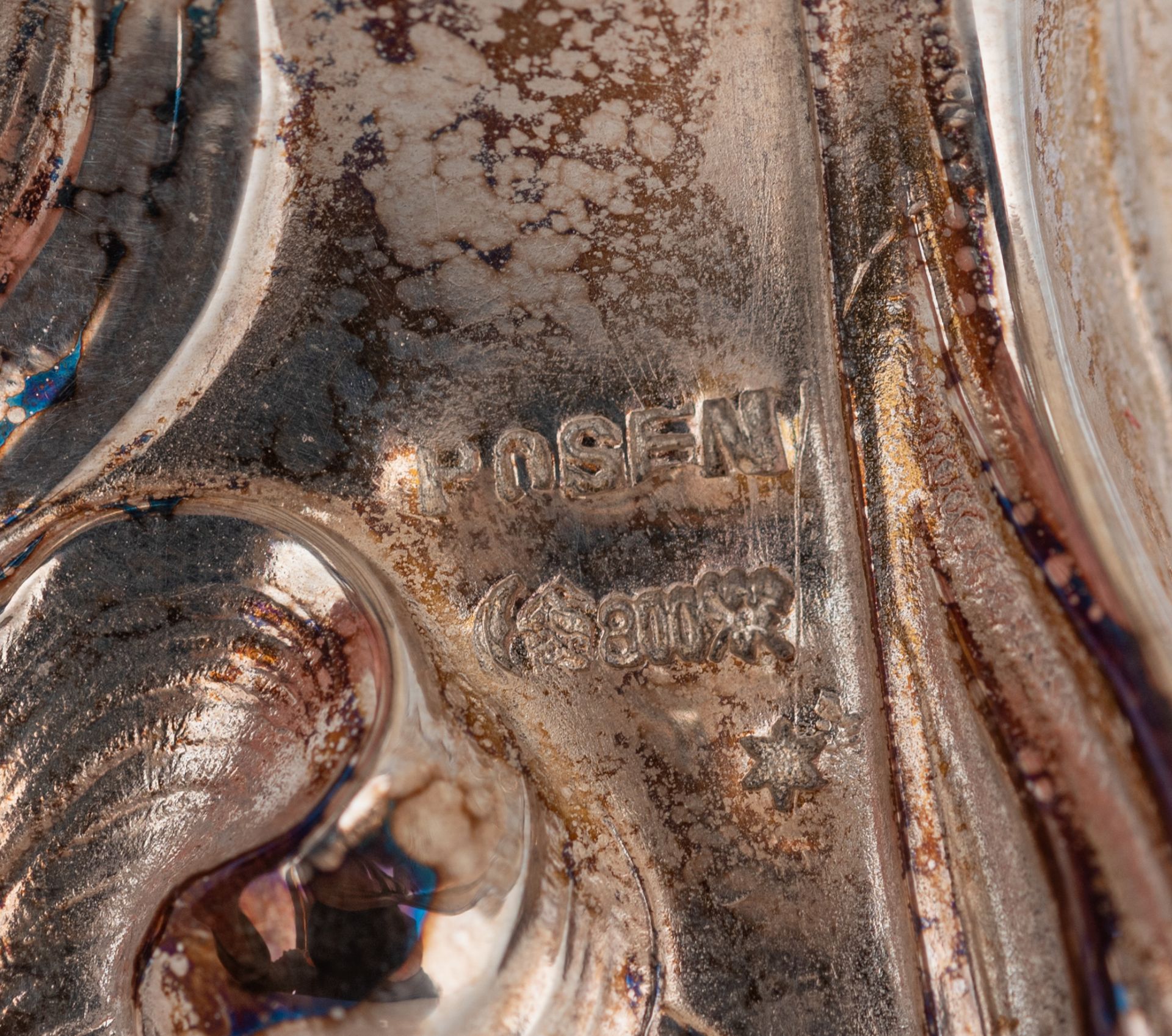 An Art Nouveau silver centrepiece, decorated with the lady in the centre holding a laurel wreath, Ge - Image 11 of 12