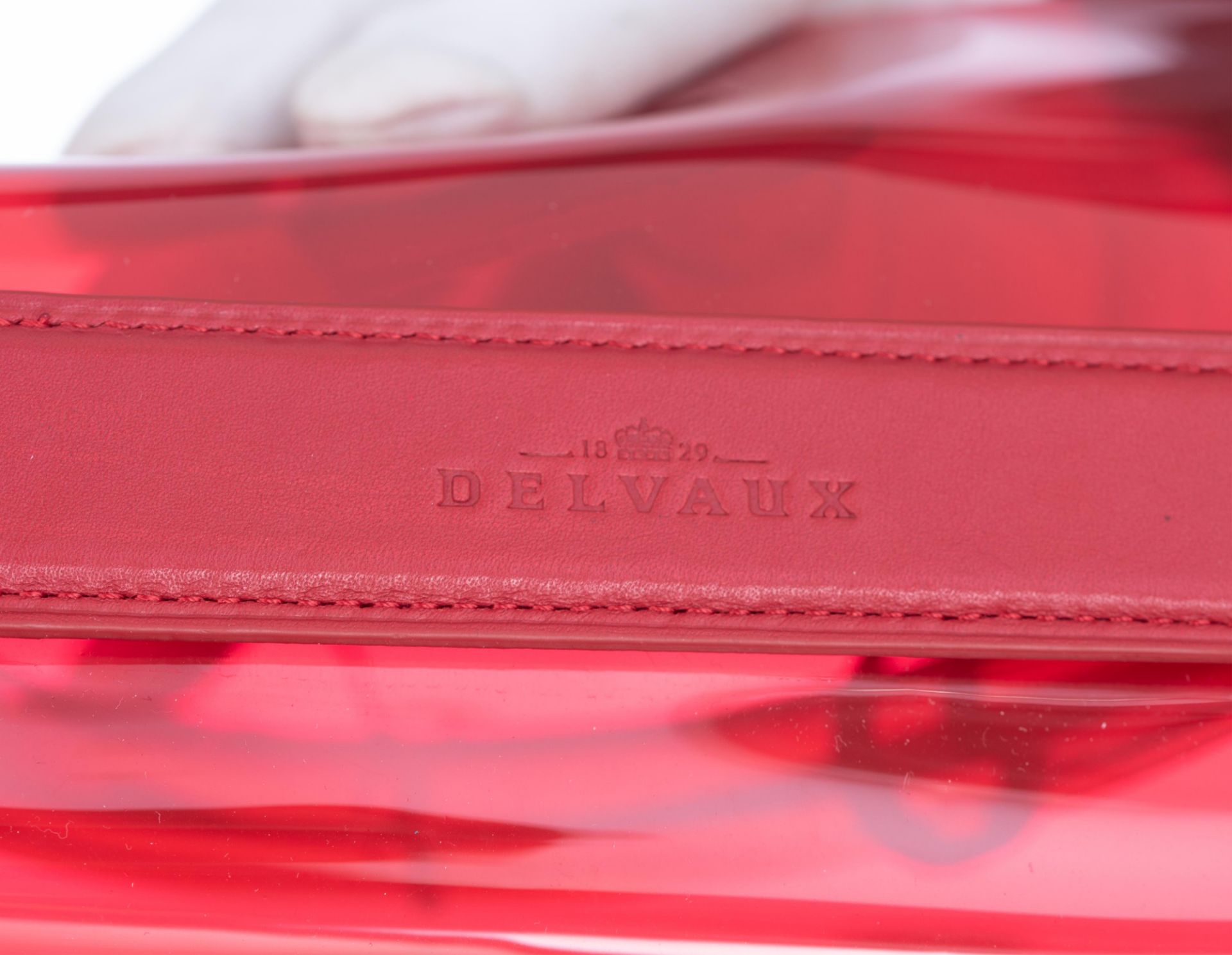 A vinyl Delvaux Brillant Chaperon Rouge MM handbag, H 22 - W 29 - D 14,5 cm - Image 10 of 13