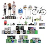 An impressive collection of Peter Sagan collectables, containing mostly signed cycling jerseys, caps