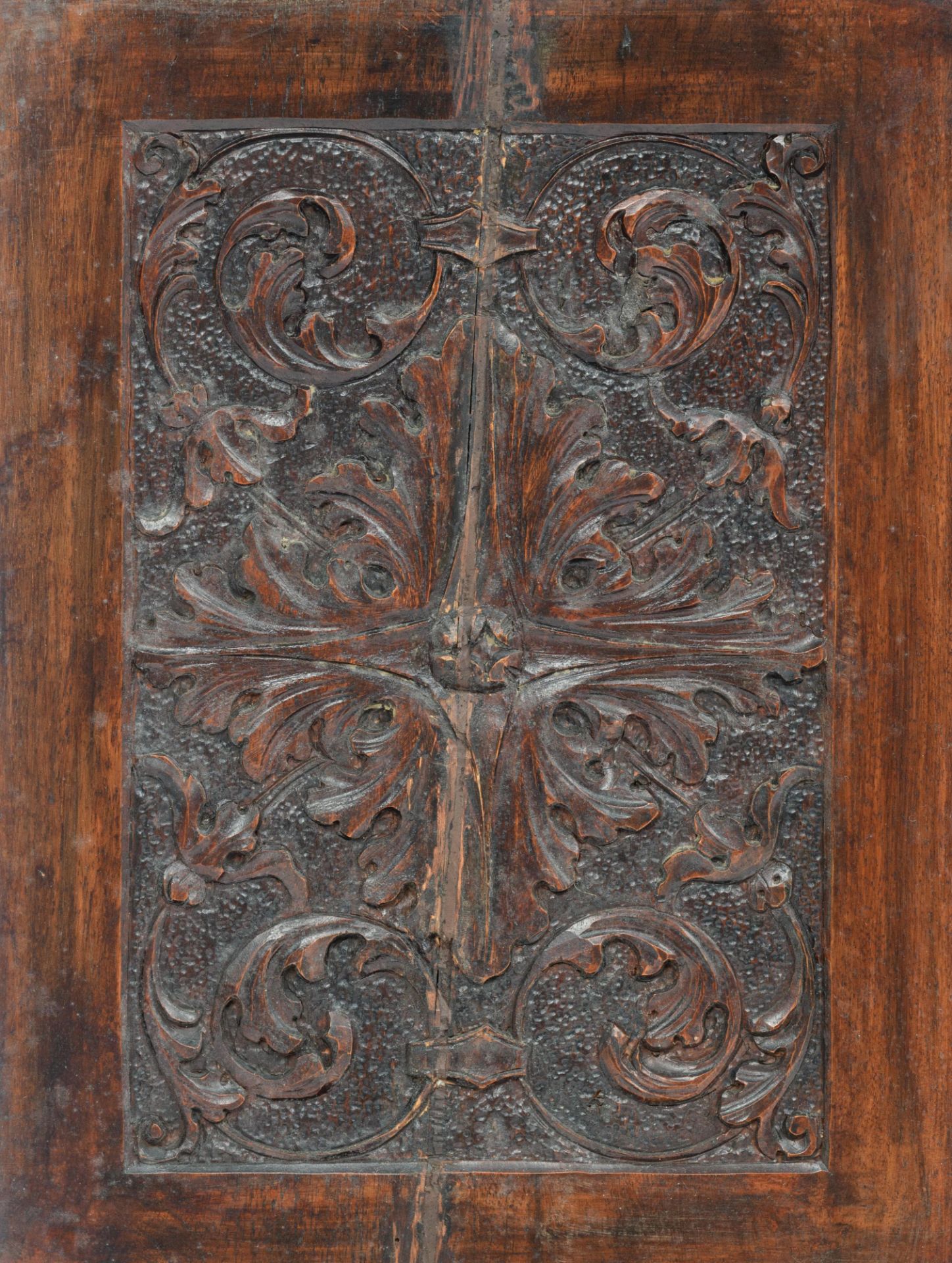 A richly sculpted walnut Renaissance style display cabinet, decorated with scrollwork, lion heads an - Image 12 of 12