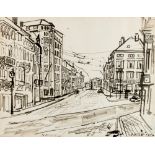 Wolvens V.H., 'Ostende', dated 1955, ink drawing on paper, 49,5 x 64 cm, Is possibly subject of the