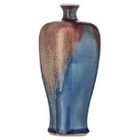 A small blue ground flamb‚-glazed Meiping vase, H 24 cm,