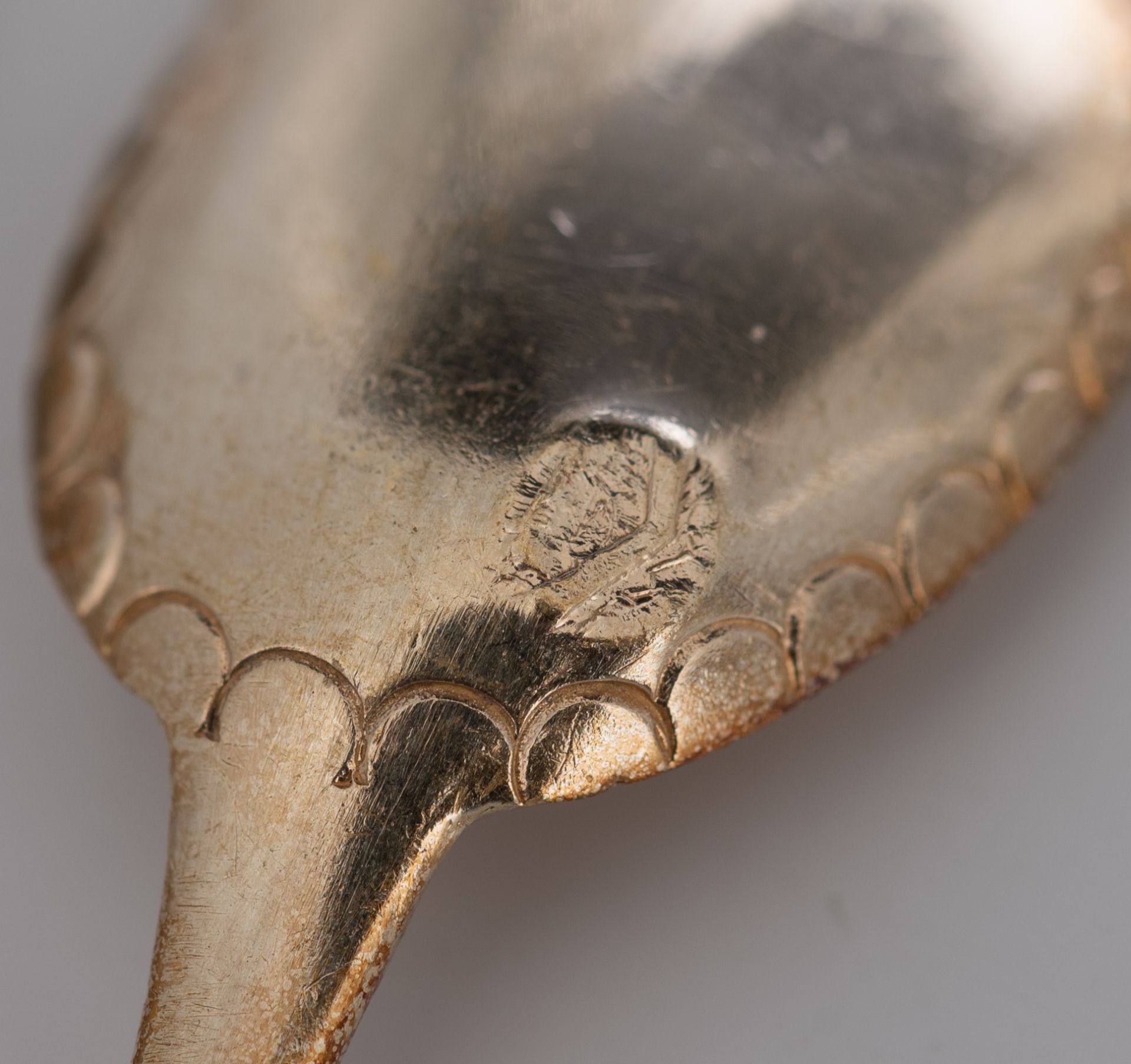 A set of eight Neoclassical silver salts with the blue glass liners and the matching spoons, French - Image 44 of 47