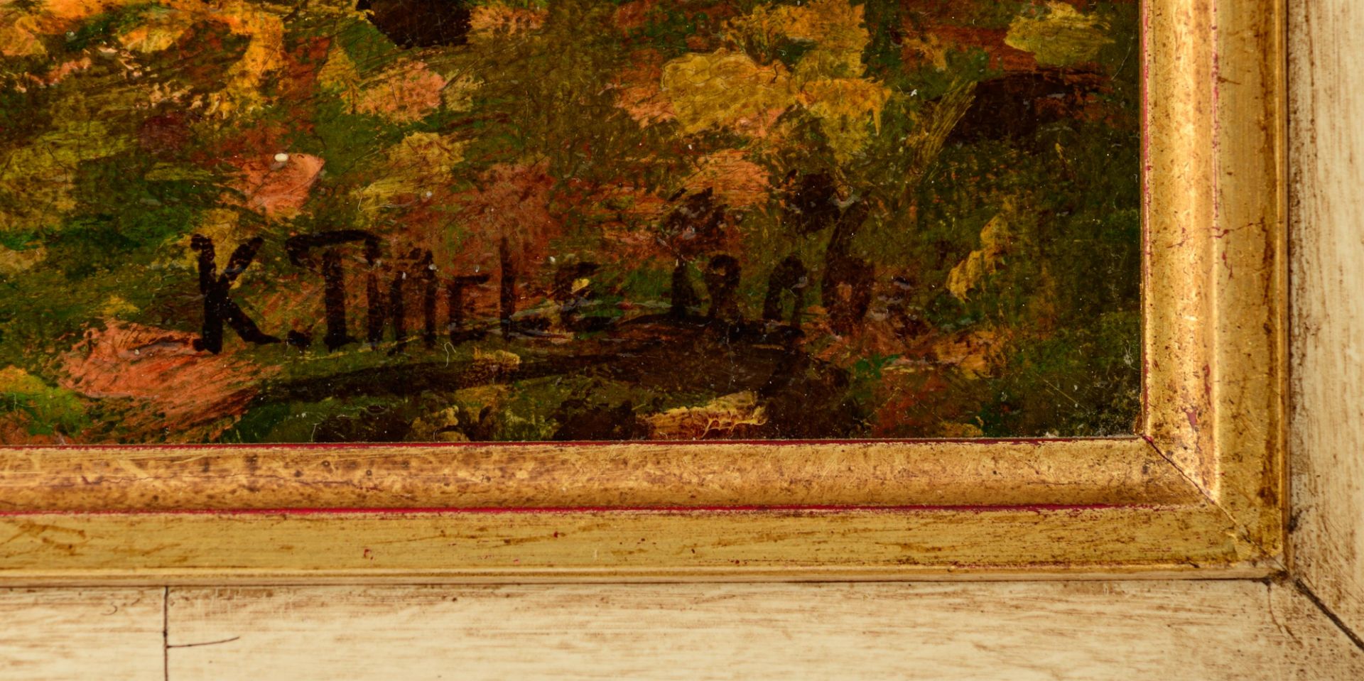 De Vadder F. pollard willows near the shore, oil on triplex, 35 x 53 cm. Added: Thiele K., a forest - Bild 10 aus 13