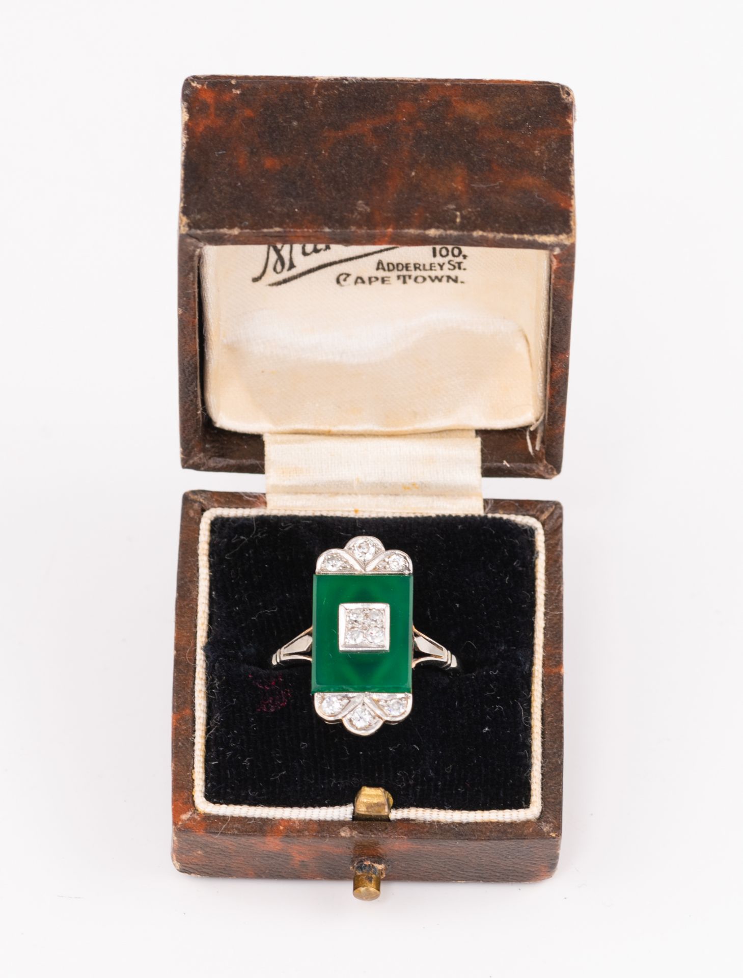 An 18ct white gold ring set with brilliant-cut diamonds and central an emerald (tourmaline?), the 19 - Image 5 of 34