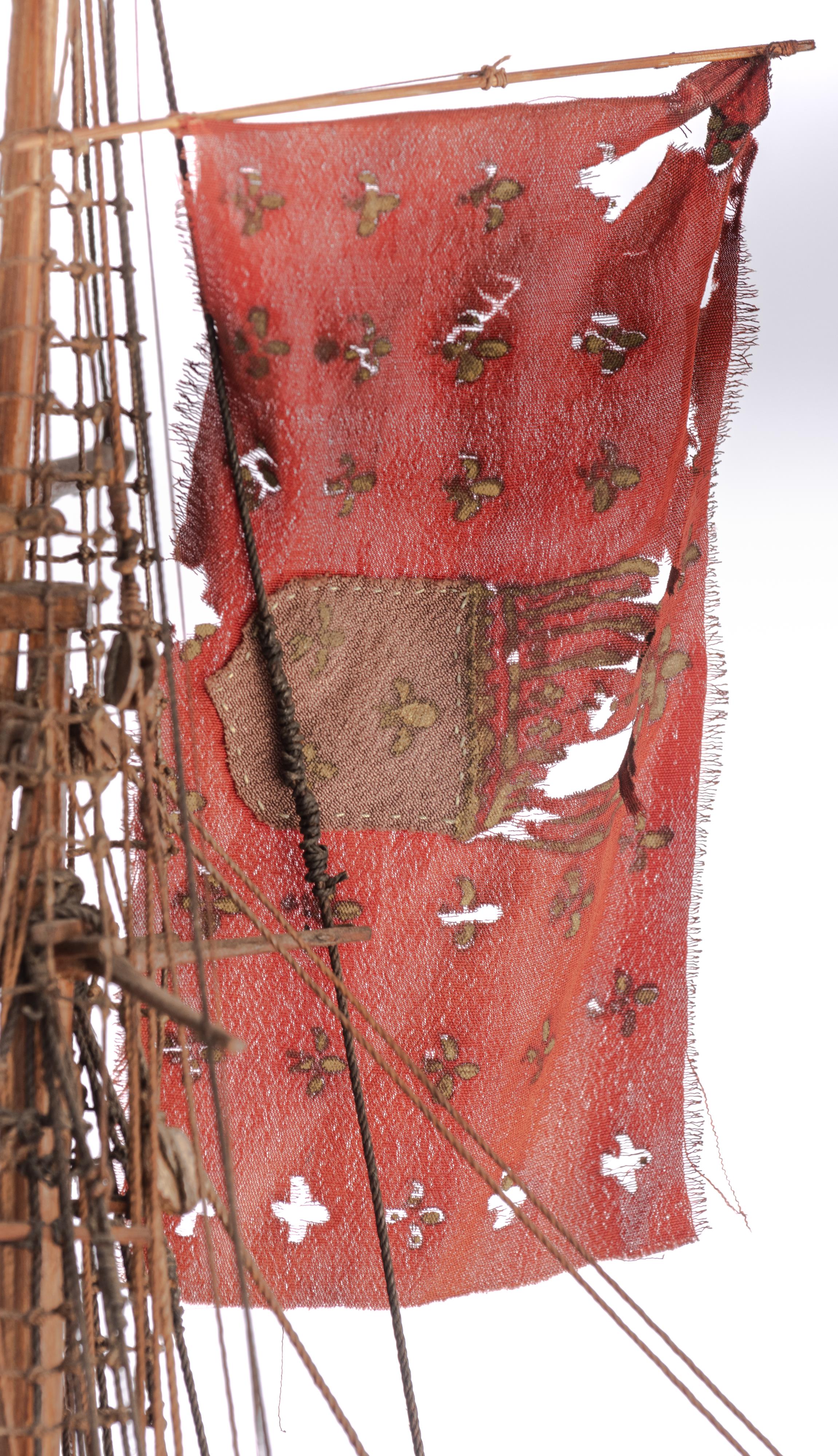 The 'Neptune', a 19thC ship model of a 17thC Spanish galleon, on a plexiglass base, H 110 - W 117 cm - Image 7 of 8