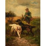 Schouten H., the hunter and his dogs, oil on canvas, 61 x 81 cm