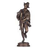 Calmels A. ('‚lŠve de Pradier'), the bagpipe player, with a casting mark 'SociŠt‚ des bronzes de Par