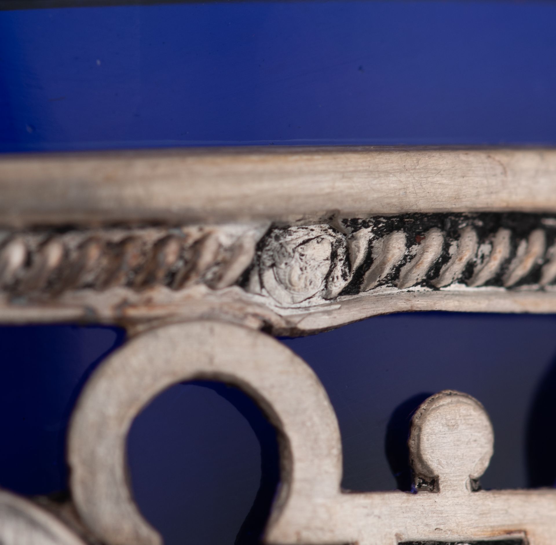 A set of eight Neoclassical silver salts with the blue glass liners and the matching spoons, French - Image 27 of 47