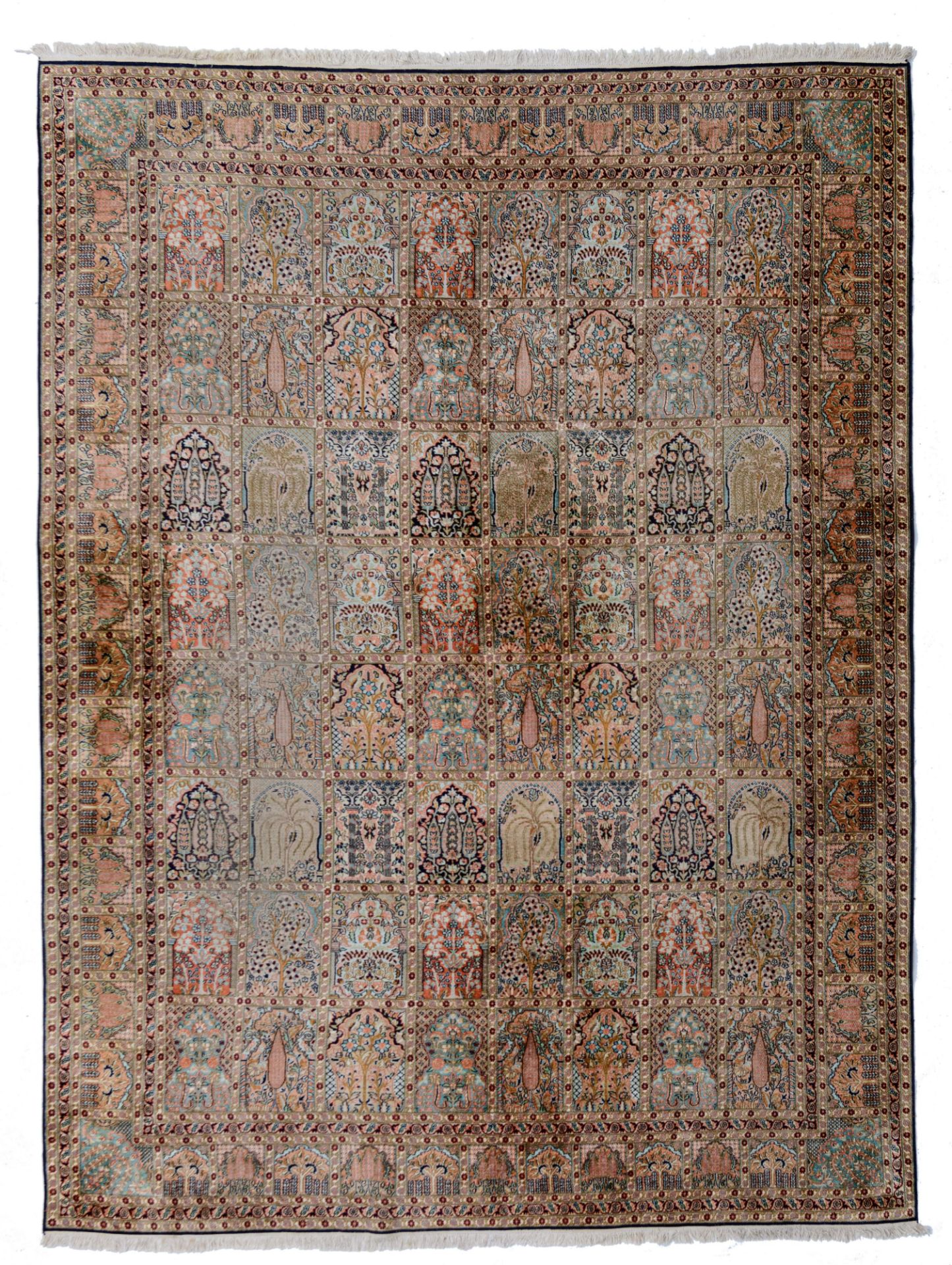 An Oriental rug, decorated with architectural motifs, 276 x 370 cm - Bild 2 aus 10