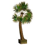 A large and imposing brass '70s design palm tree lamp by Maison Jansen, Paris, H 205 cm