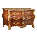 An exceptional and very fine kingwood veneered French early Louis XV 'commode galb‚', with ormolu br