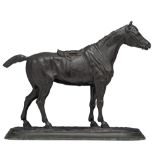 Delabierre E., the horse, dark patinated bronze, H 59 - W 70 cm