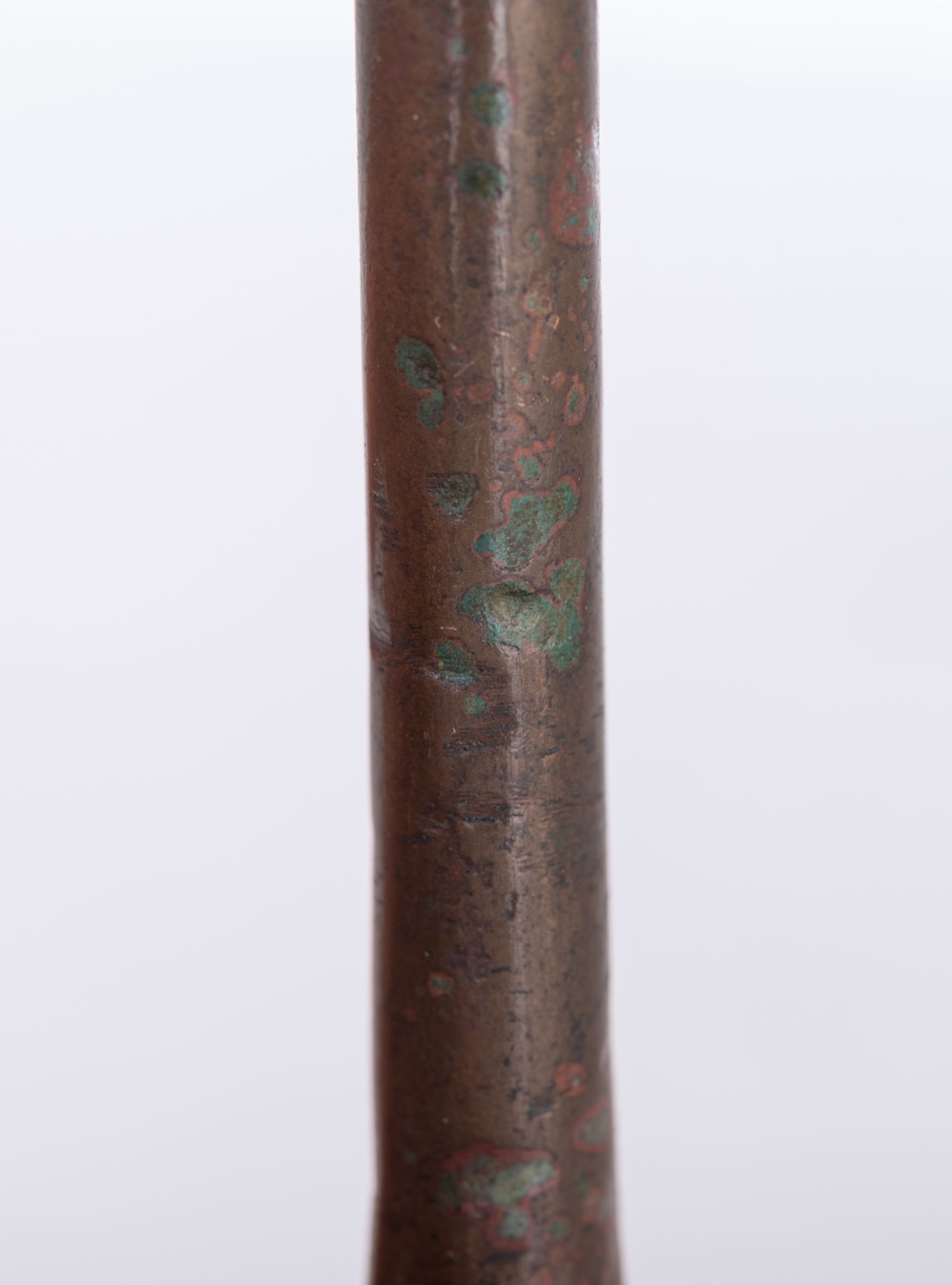 A 14thC bronze socket candlestick, Northern European, H 13 cm - Image 11 of 12