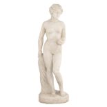 Lerosso, Venus holding the apple, a large Carrara marble sculpture, H 137 cm