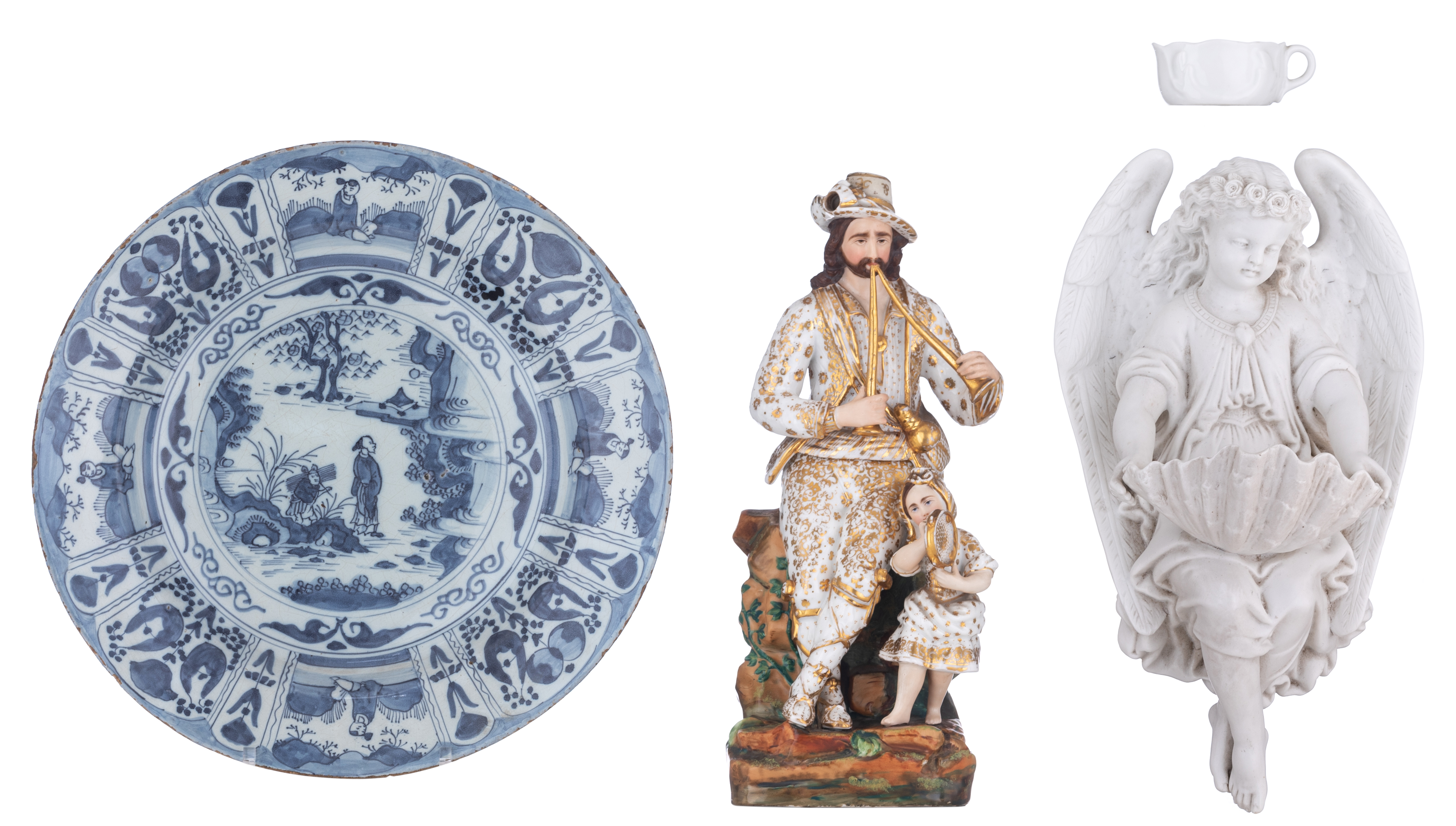 A collection of various European ceramic items, H 3,5 - 33 cm