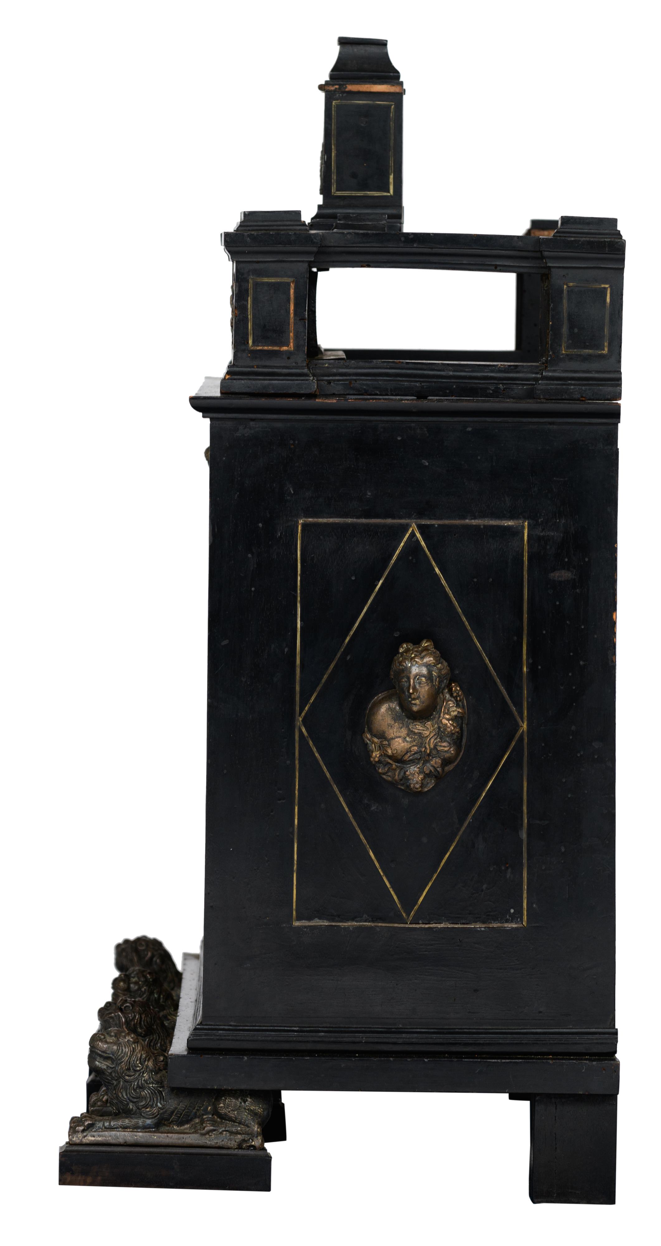 A Flemish Antwerp cabinet, 17thC, H 74 - W 83 - D 40 cm - Image 3 of 15