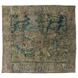 An exceptional Flemish wall tapestry, depicting wild boar hunting scenes, 16thC, 350 x 385 cm