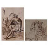 Two Old Master drawings, 17th - 19thC, 140 x 205 - 172 x 178 mm