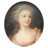 Gravier, the medallion portrait of Mademoiselle de Lambese, 16 x 20 cm
