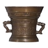 A Renaissance bronze mortar, 1610, the Netherlands, H 12,5 cm