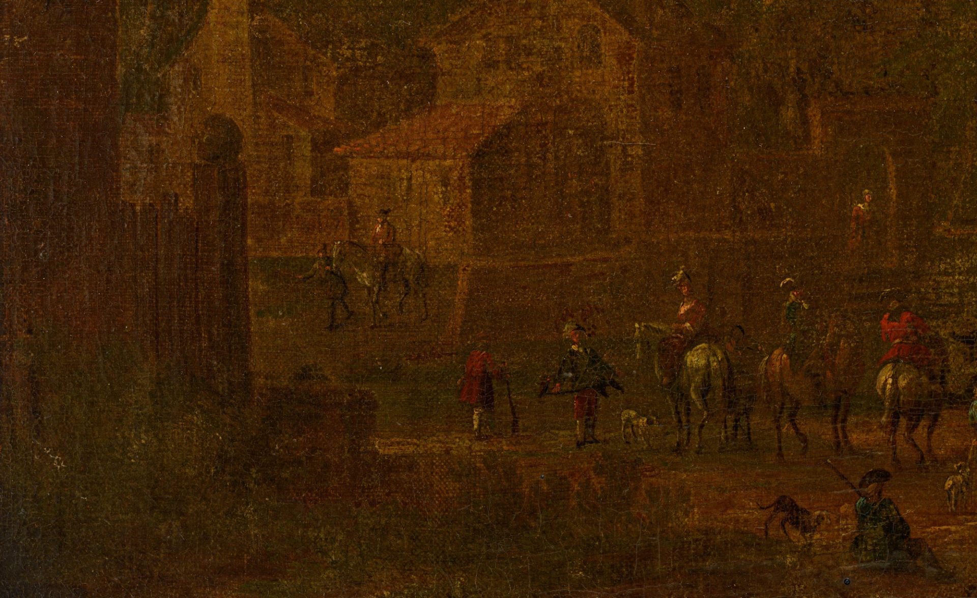 English travellers at rest, late 18thC, 35 x 44 cm - Bild 4 aus 8