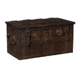 A 17thC wrought iron 'Armada' chest, H 44 - W 87 - D 46 cm