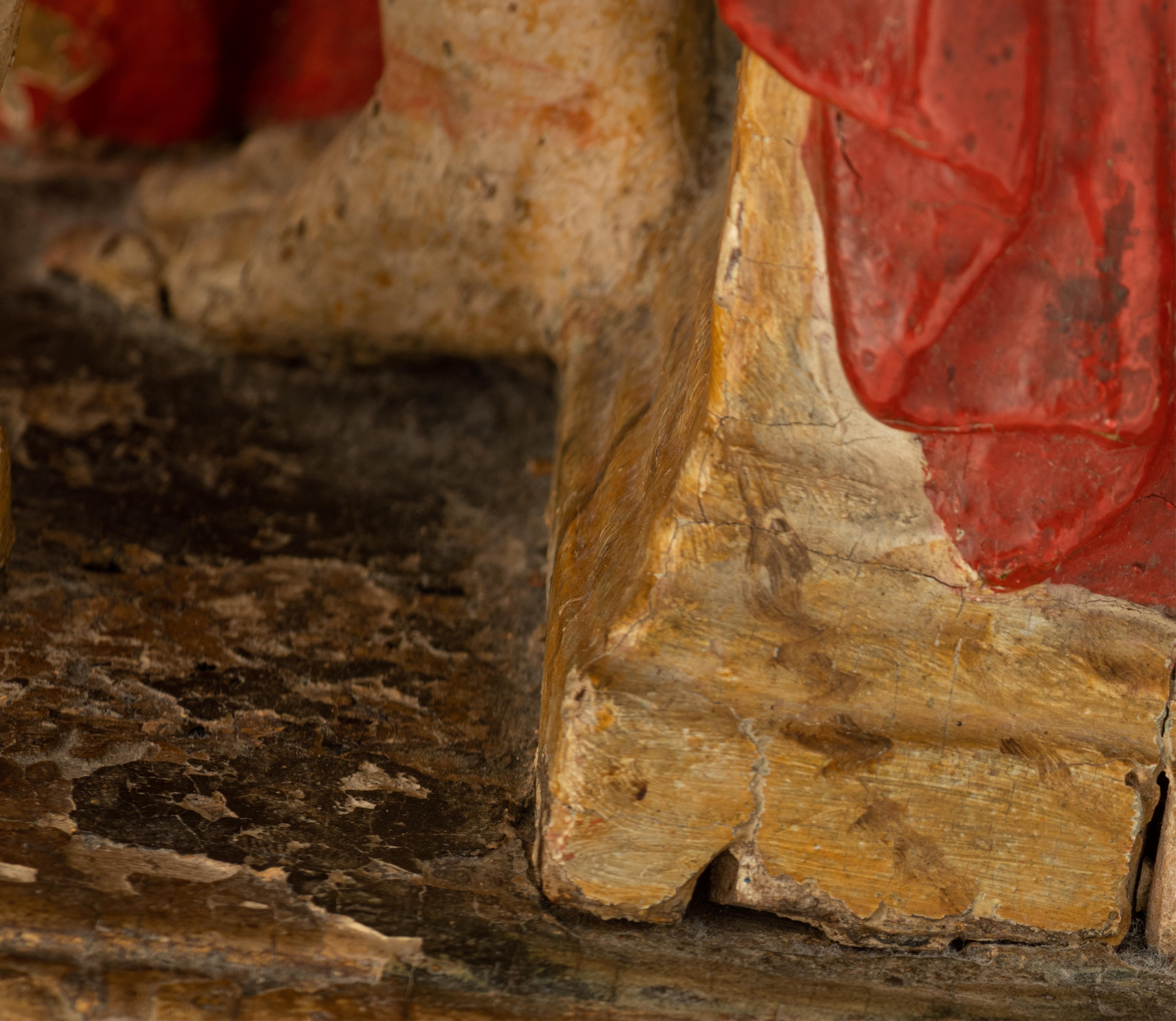 A limewood sculpture of the 'Pensive Christ', 18thC, H 52,5 cm - Image 11 of 13