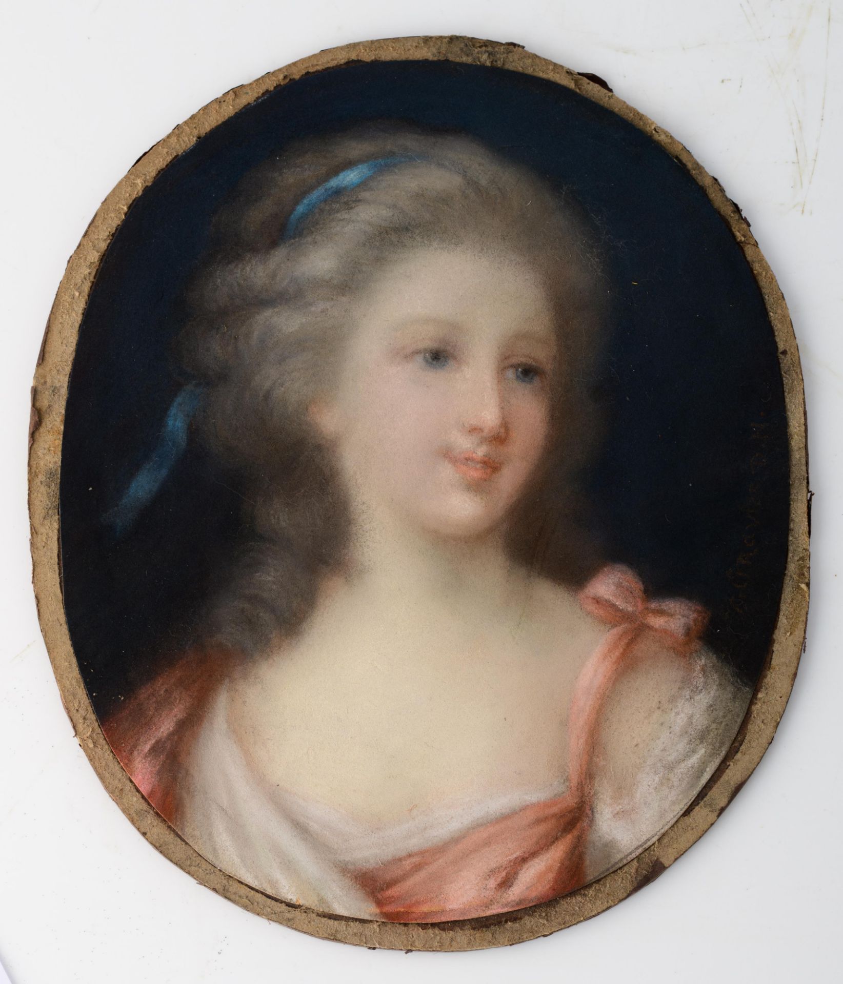 Gravier, the medallion portrait of Mademoiselle de Lambese, 16 x 20 cm - Bild 4 aus 10