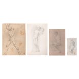 A collection of 4 Old master Drawings, 17th - 19thC, 13 x 222 - 380 x 500 mm