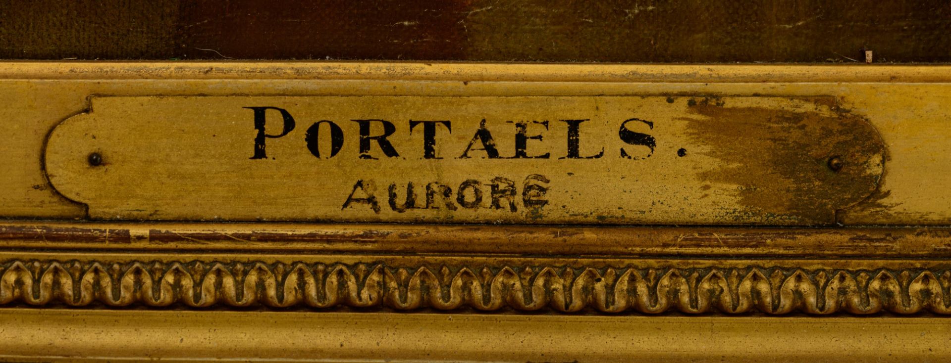 Jan Frans Portaels (1818-1895), 'Aurore', in an imposing frame, 86 x 125 - 122 - 161 cm - Bild 5 aus 14