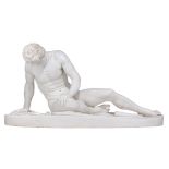 'The Dying Gaul', after the antique, marble, H 38,5 - W 73 cm