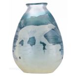 Emile Gallé (1846-1904), 'Polar bear' vase, H 35,5 cm