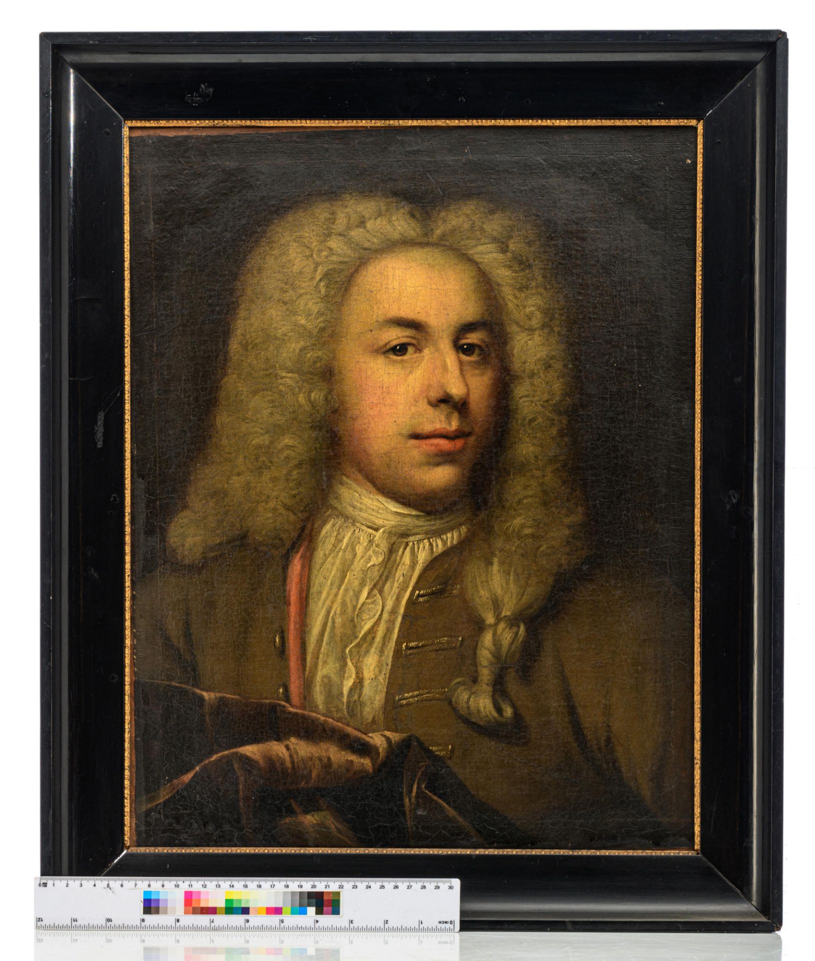 The portrait of a nobleman wearing a wig, early 18thC, 44 x 56 cm - Bild 7 aus 7