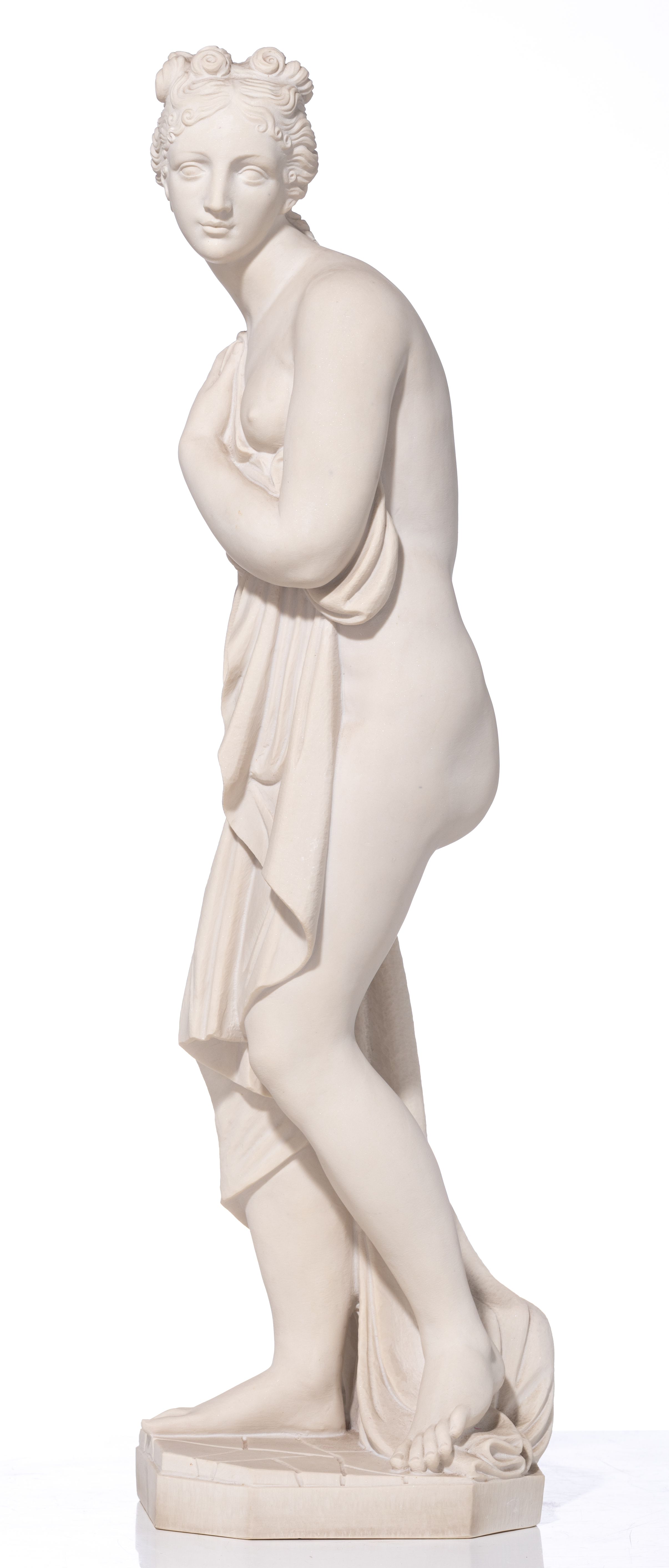 'Venus Italica', a composite sculpture after Antonio Canova, H 80 cm - Image 3 of 6