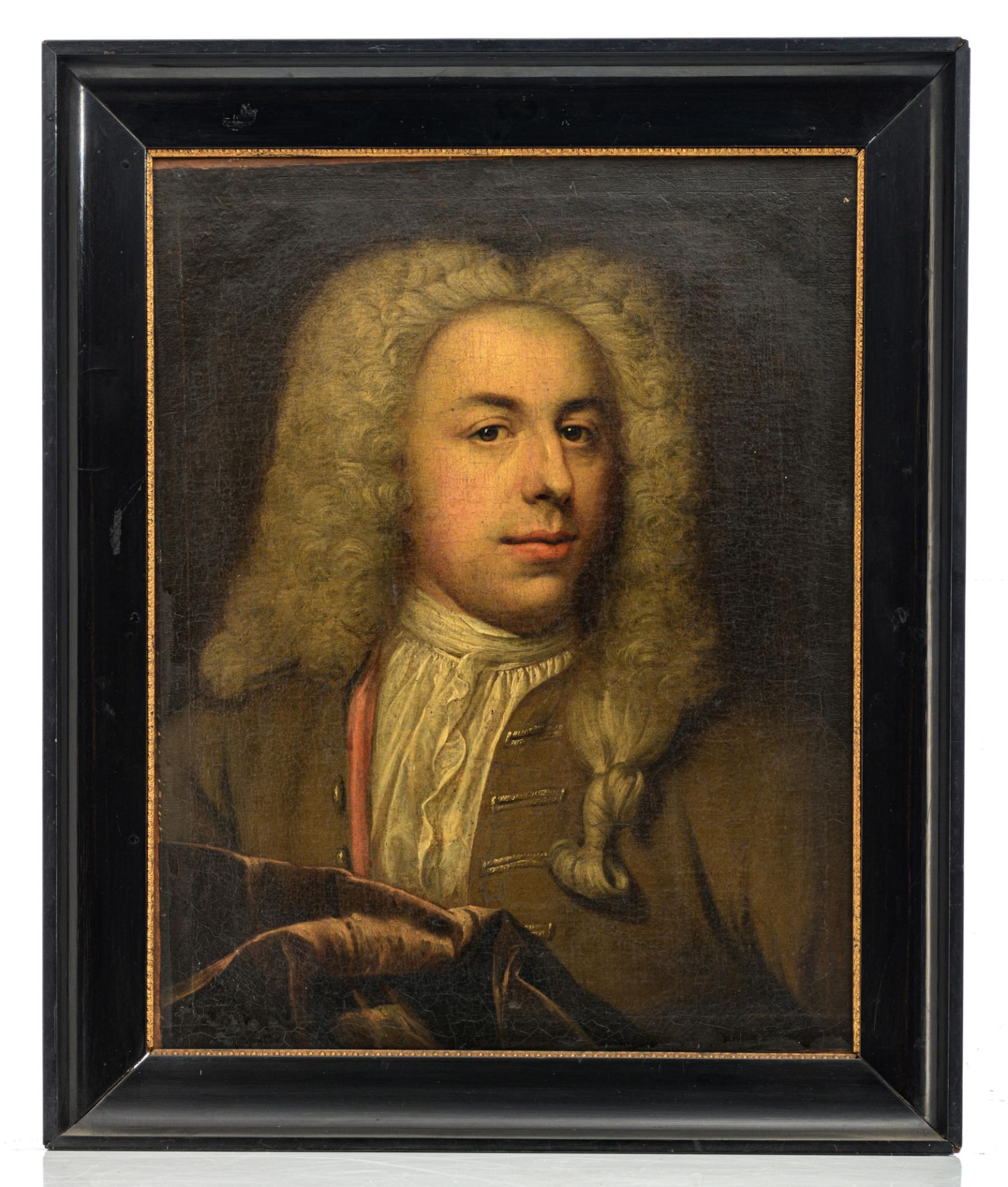 The portrait of a nobleman wearing a wig, early 18thC, 44 x 56 cm - Bild 2 aus 7