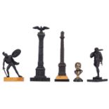 A collection of bronze Grand Tour objects, H 9,5 - 29,5 cm
