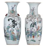 Two Chinese famille rose vases, Republic period, H 57 cm