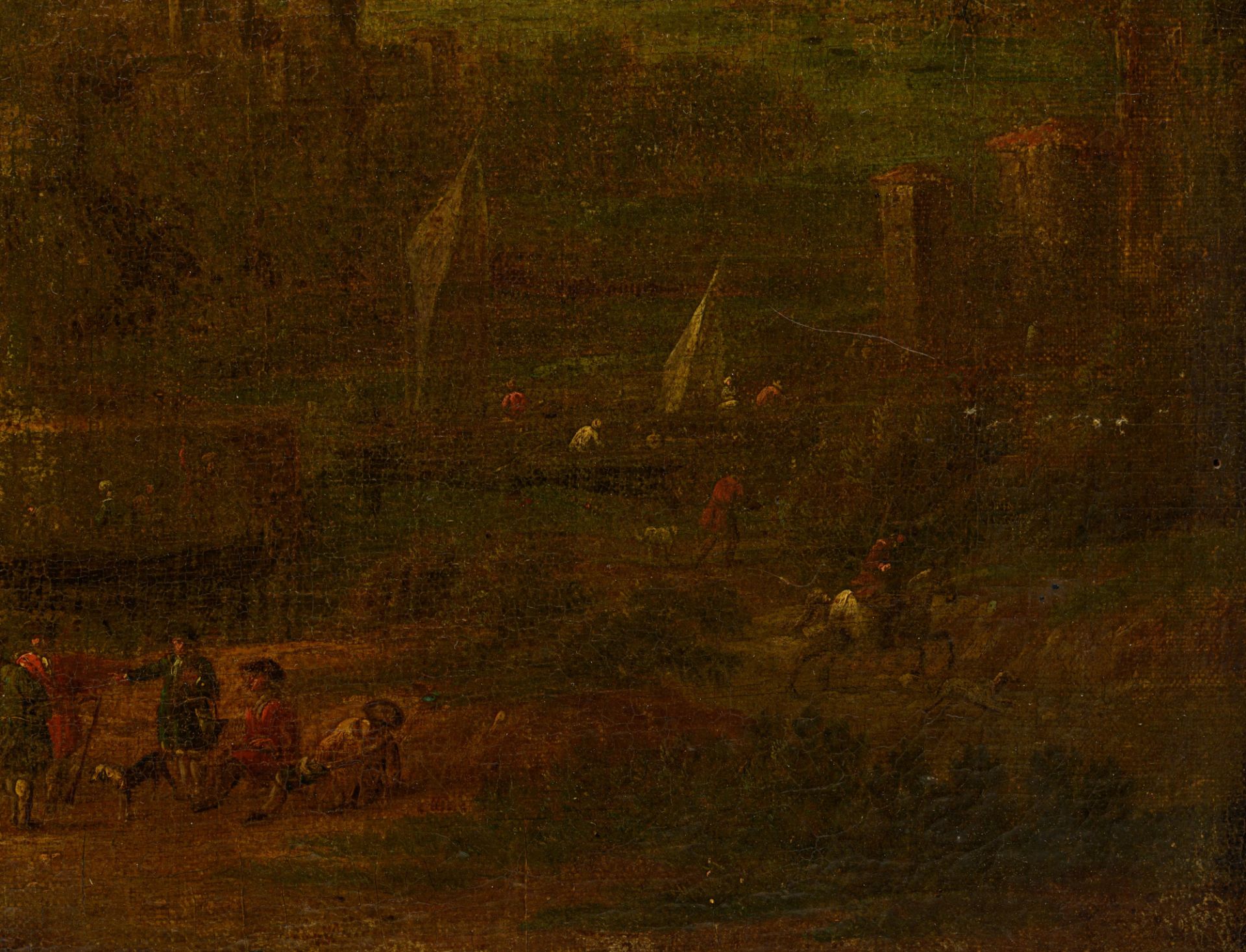 English travellers at rest, late 18thC, 35 x 44 cm - Bild 6 aus 8