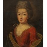 The portrait of a noble lady, 18thC, 32 x 39 cm