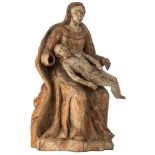 A large sculpture of a pieta, 17th/18thC, H 63,5 cm