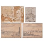 A collection of views on Italian cities, 18th/19thC, 132 x 188 - 210 x 295 mm