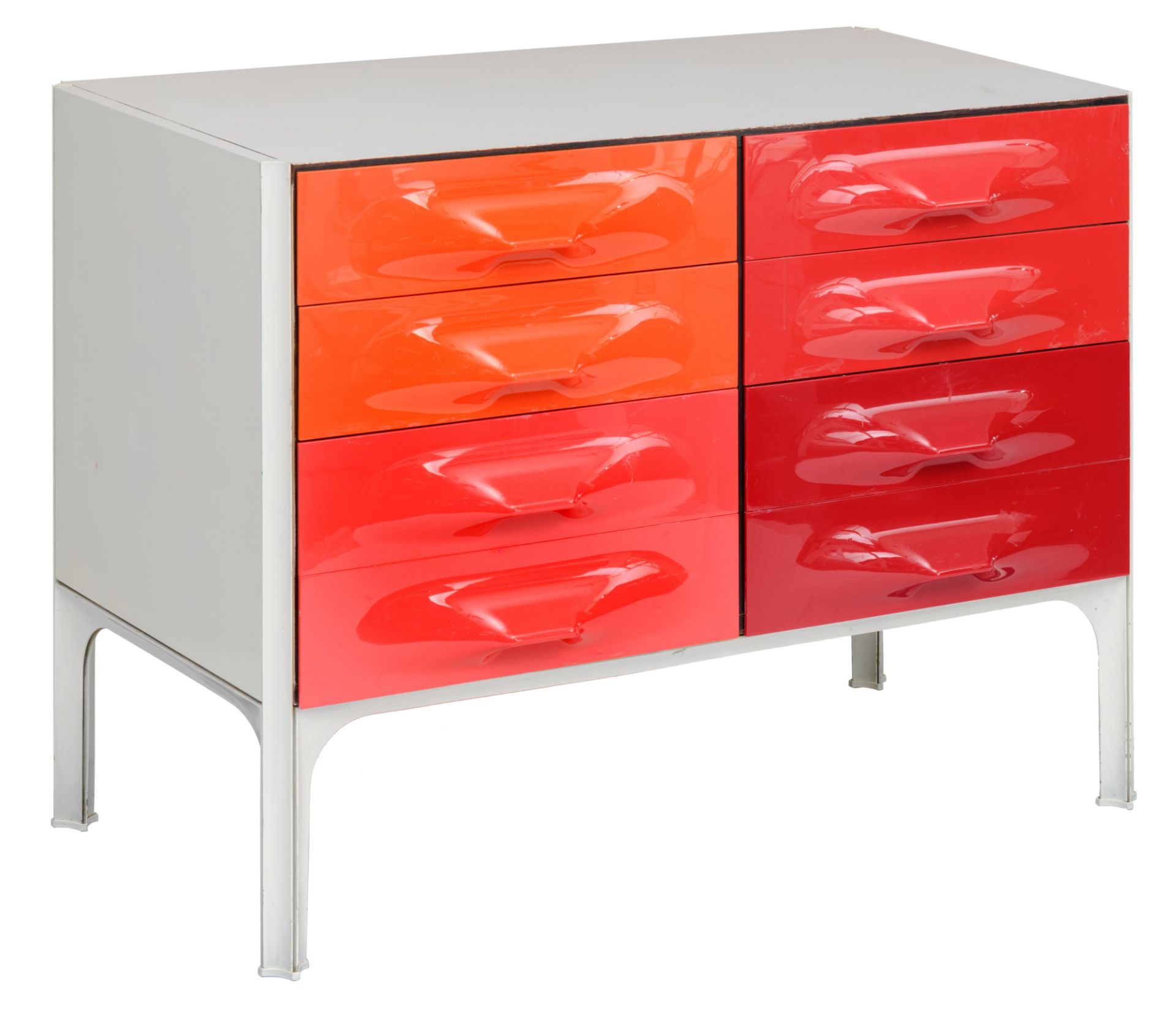 A '70s design DF2000 dresser, by Raymond Loewy, H 75,5 - W 104,5 - D 53,5 cm