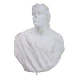 The Carrara marble bust of a woman, 17th/18thC, H 75 - W 55 cm