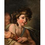 Cupid holding a torch, 18thC, 43 x 53 cm