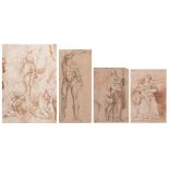 A collection of four fine Old Master drawings, 16th - 17th/18thC, 130 x 192 - 214 x 309 mm