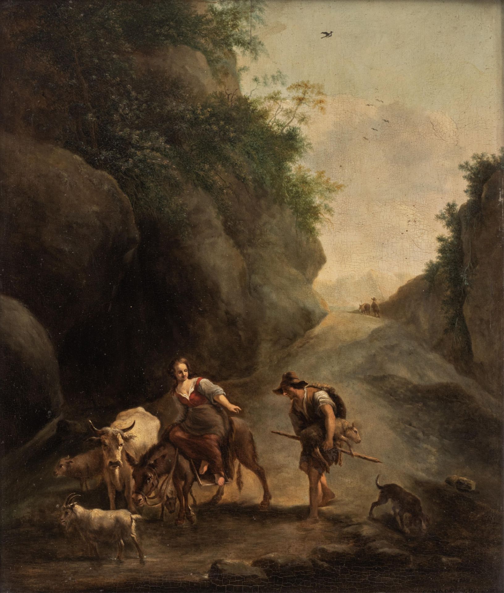 E. Leonard, the good shepherd, dated 1797, 38 x 44 cm